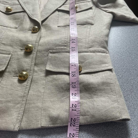 MICHAEL Michael Kors Beige Linen Jacket Size 6 - Picture 7 of 10